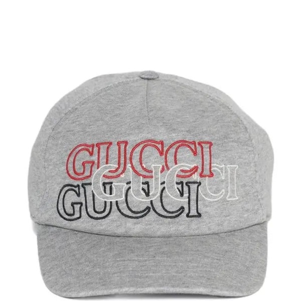 Gucci Gray Unisex Cap with embroidered Logo NWT